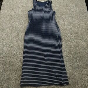 Marine Layer Dress Women's XL Striped Tank Sleeveless Bodycon Midi Maxi Navy